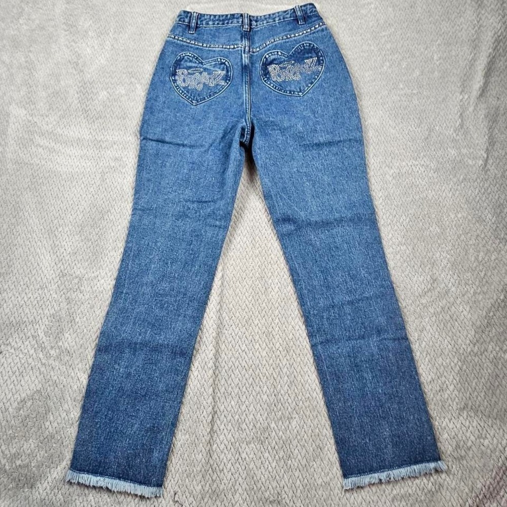Dolls Kill x Bratz Lap Of Luxury Jeans Blue Rhinestone Heart Size S NEW